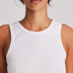 Alberte 1x1 Rib Top - Øko Bomuld - White