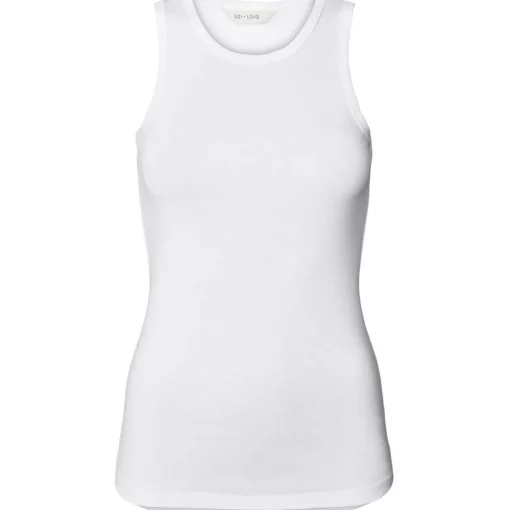 Alberte 1x1 Rib Top - Øko Bomuld - White