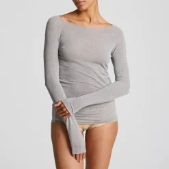 Amalie Bluse - Viskose/Uld - Light Grey Melange