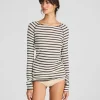 Amalie Bluse - Viskose/Uld - Reverse Dark Grey Stripe