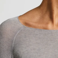 Amalie Bluse - Viskose/Uld - Light Grey Melange