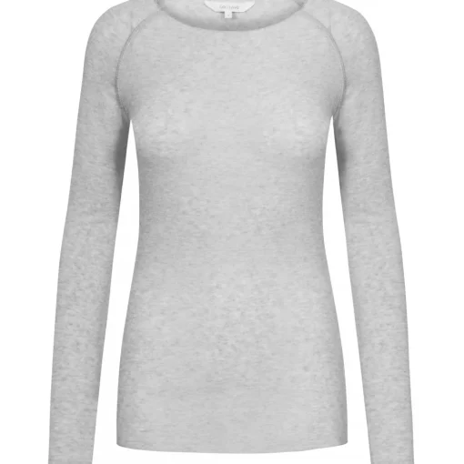 Amalie Bluse - Viskose/Uld - Light Grey Melange