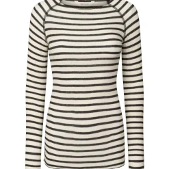 Amalie Bluse - Viskose/Uld - Reverse Dark Grey Stripe