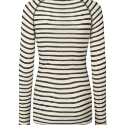 Amalie Bluse - Viskose/Uld - Reverse Dark Grey Stripe