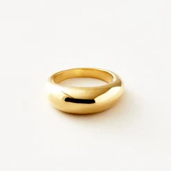 Amber Heavy Lux Ring - Guldbelagt Messing