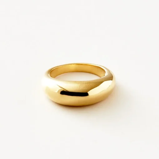 Amber Heavy Lux Ring - Guldbelagt Messing
