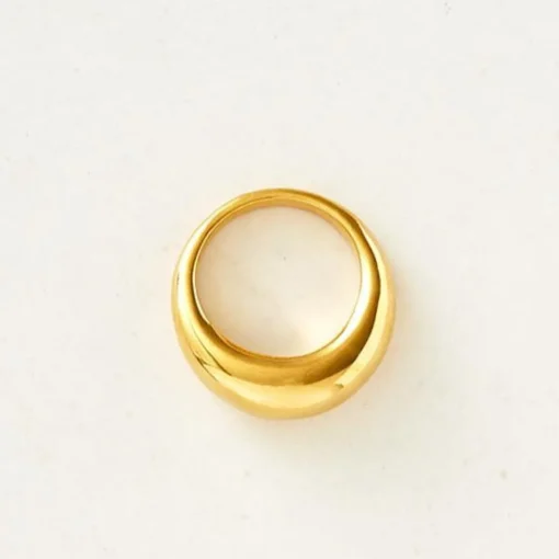 Amber Heavy Lux Ring - Guldbelagt Messing