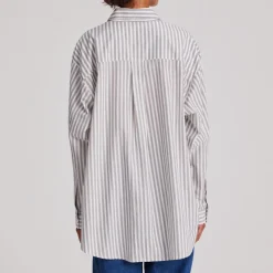 Astrid Skjorte - Øko Bomuld - White/Blue