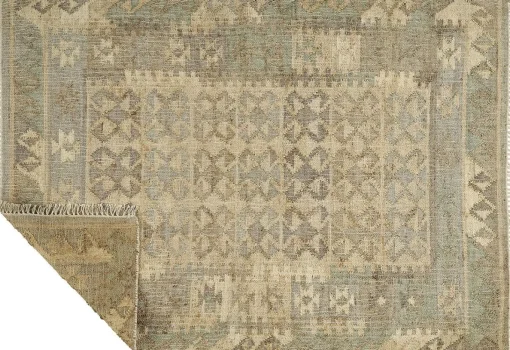 Bashir - Jute Kelim Gulvtæppe - Beige/Grey