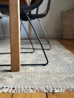 Bashir - Jute Kelim Gulvtæppe - Beige/Grey