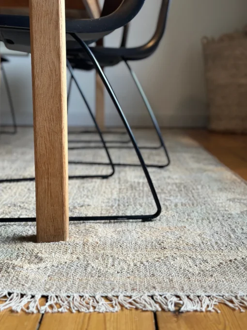 Bashir - Jute Kelim Gulvtæppe - Beige/Grey