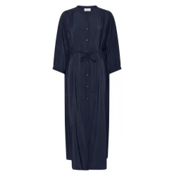 Bred Bari Kjole - Viskose - Dark Navy