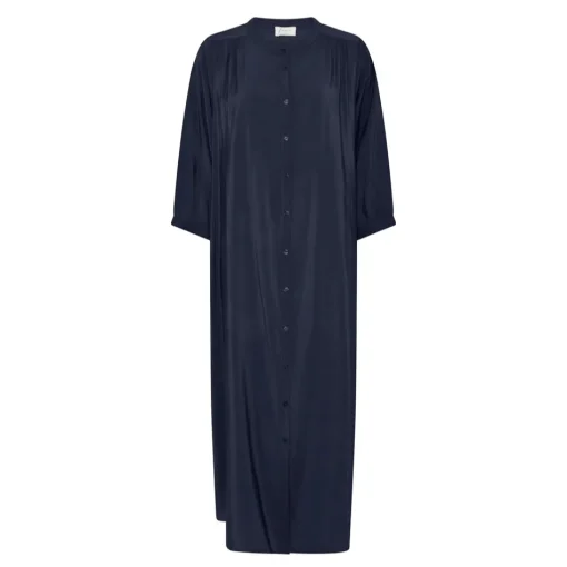 Bred Bari Kjole - Viskose - Dark Navy
