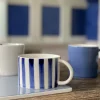 Candy Cup Wide - Large - White Blue Stripe