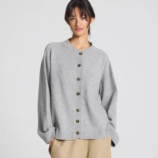 Felicia Cardigan - Cashmere  - Grey Melange