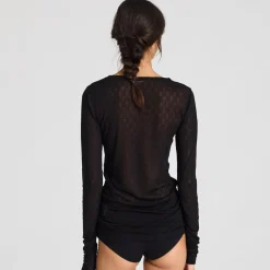 Fermi Bluse - Viskose/Silke - Stretch Limo Black