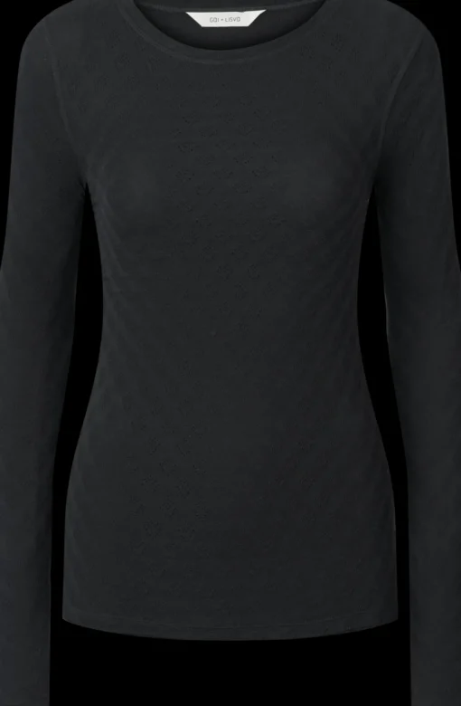 Fermi Bluse - Viskose/Silke - Stretch Limo Black