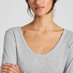 Ivy Bluse - 100% Øko Bomuld - Light Grey Melange