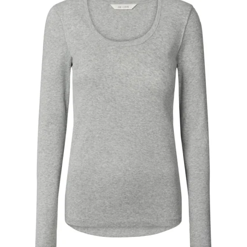 Ivy Bluse - 100% Øko Bomuld - Light Grey Melange