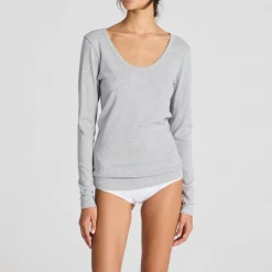 Ivy Bluse - 100% Øko Bomuld - Light Grey Melange