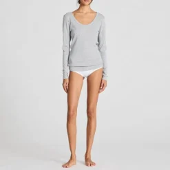 Ivy Bluse - 100% Øko Bomuld - Light Grey Melange