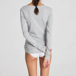 Ivy Bluse - 100% Øko Bomuld - Light Grey Melange