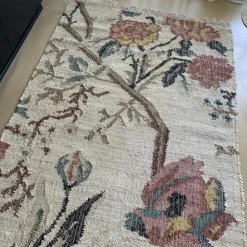 Jou Kelim Gulvtæppe - Jute/Bomuld - Flower