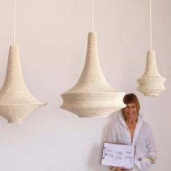 Large Joosh - Hæklet Loftslampe - Beige