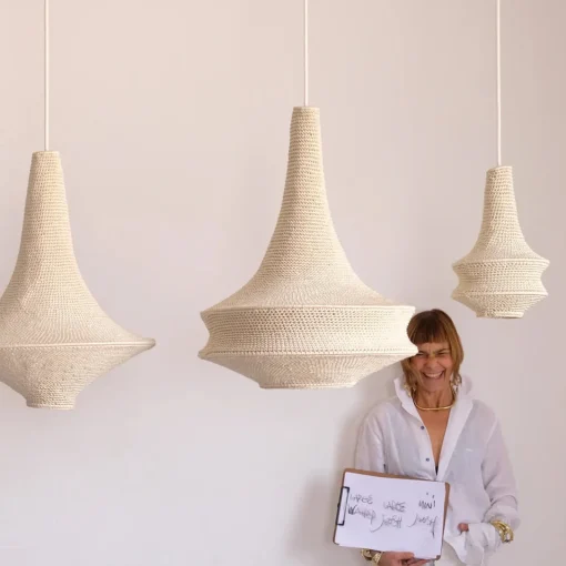 Large Joosh - Hæklet Loftslampe - Beige
