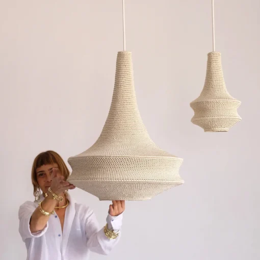 Large Joosh - Hæklet Loftslampe - Beige