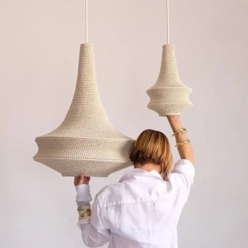 Large Joosh - Hæklet Loftslampe - Beige