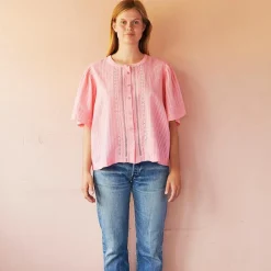 Laura Butterfly Skjorte - Øko Bomuld - Flamingo
