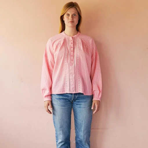 Laura Skjorte - Øko Bomuld - Flamingo