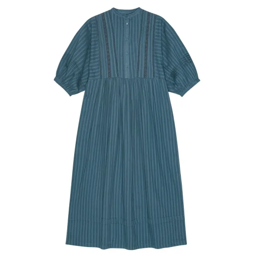 Laura S/S Kjole - Øko Bomuld - Sea