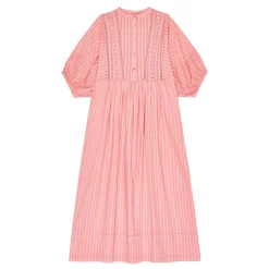Laura S/S Kjole - Øko Bomuld - Flamingo