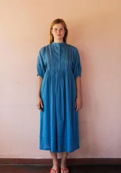 Laura S/S Kjole - Øko Bomuld - Sea