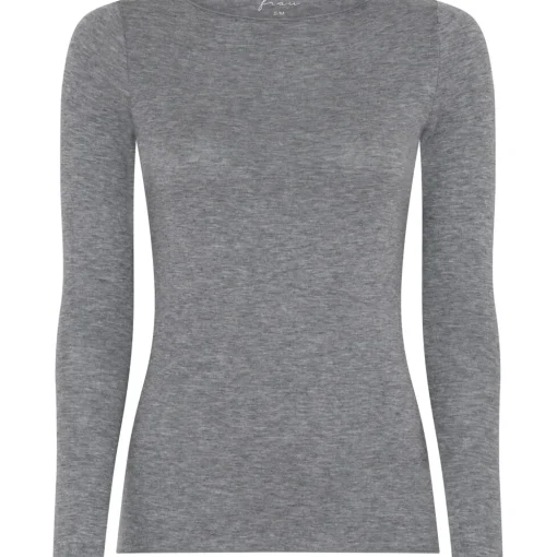 Lima Bluse - Modal/Cashmere - Medium Grey Melange