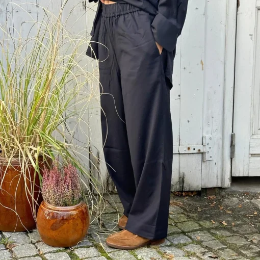 LONG Copenhagen Bukser - WOOL BLEND - Dark Navy