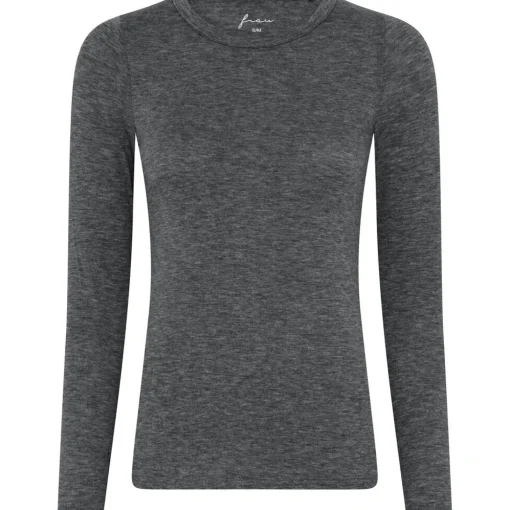 Lucca Bluse - Modal/Cashmere - Dark Grey Melange