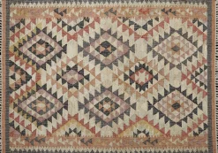 LULU - Jute Kelim Gulvtæppe - Pink, Orange, Peach