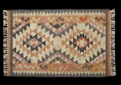 LULU - Jute Kelim Gulvtæppe - Pink, Orange, Peach