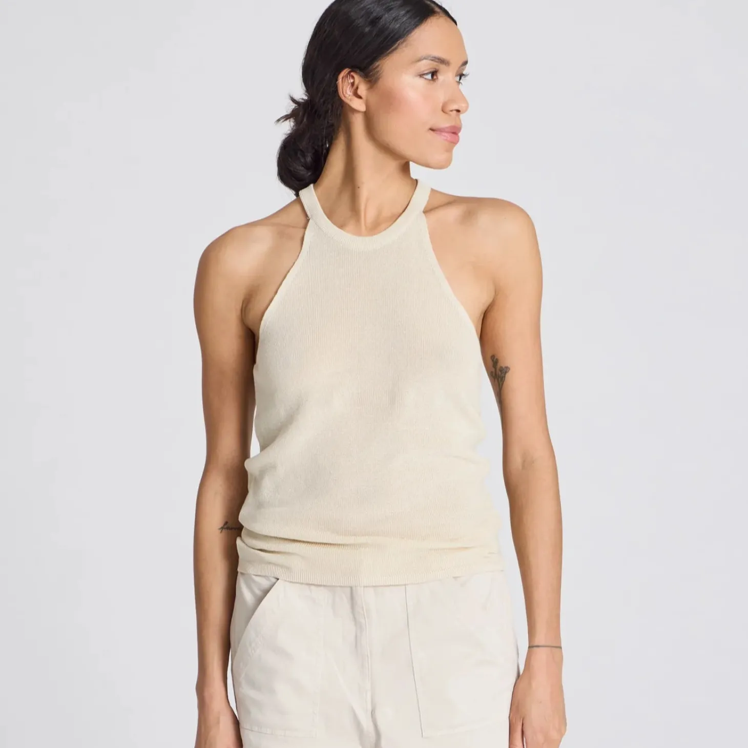 Lulu Knit Top - Øko Bomuld - Ecru