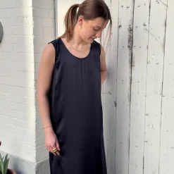 MUIN Kjole - Silke u0026 Elastan - Blue (700)