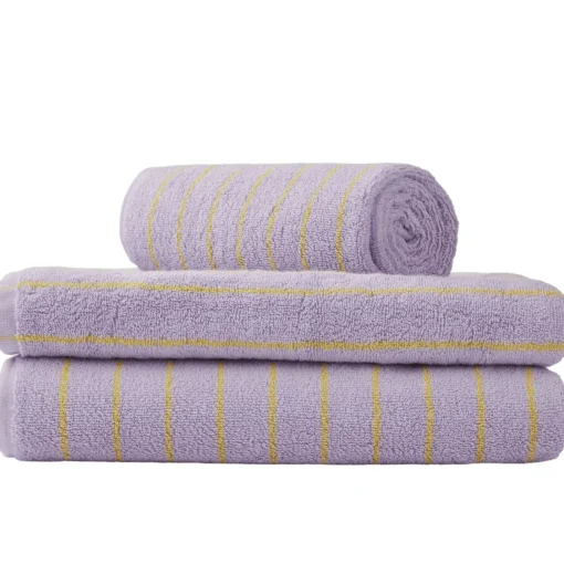 Naram Håndklæde - Lilac u0026 Neon Yellow