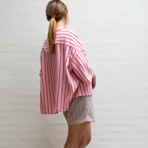 Naram Oversize Skjorte - Baby Pink u0026 Ski Patrol