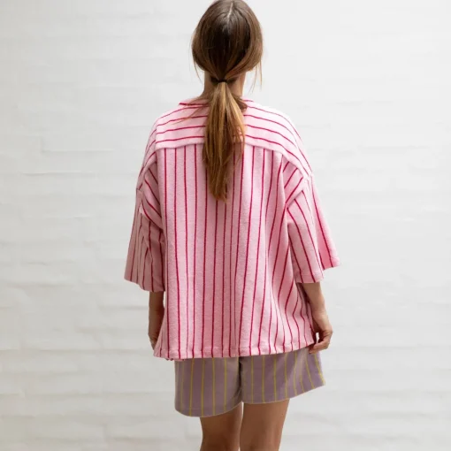 Naram Oversize Skjorte - Baby Pink u0026 Ski Patrol
