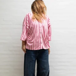 Naram Oversize Skjorte - Baby Pink u0026 Ski Patrol