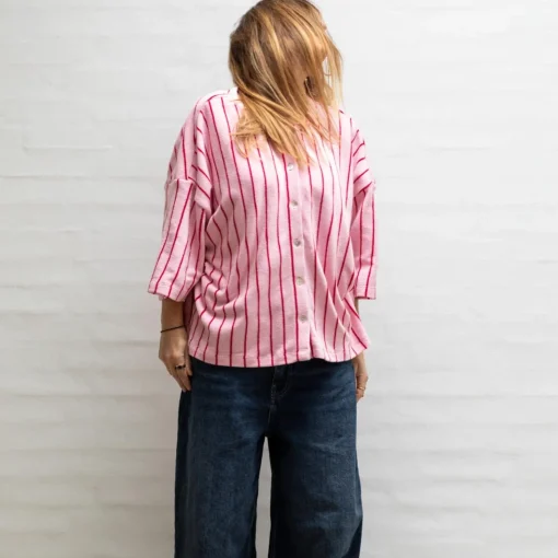 Naram Oversize Skjorte - Baby Pink u0026 Ski Patrol