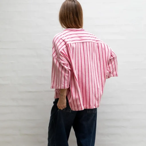 Naram Oversize Skjorte - Baby Pink u0026 Ski Patrol