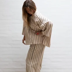 Naram Oversize Skjorte - Creme u0026 Ink